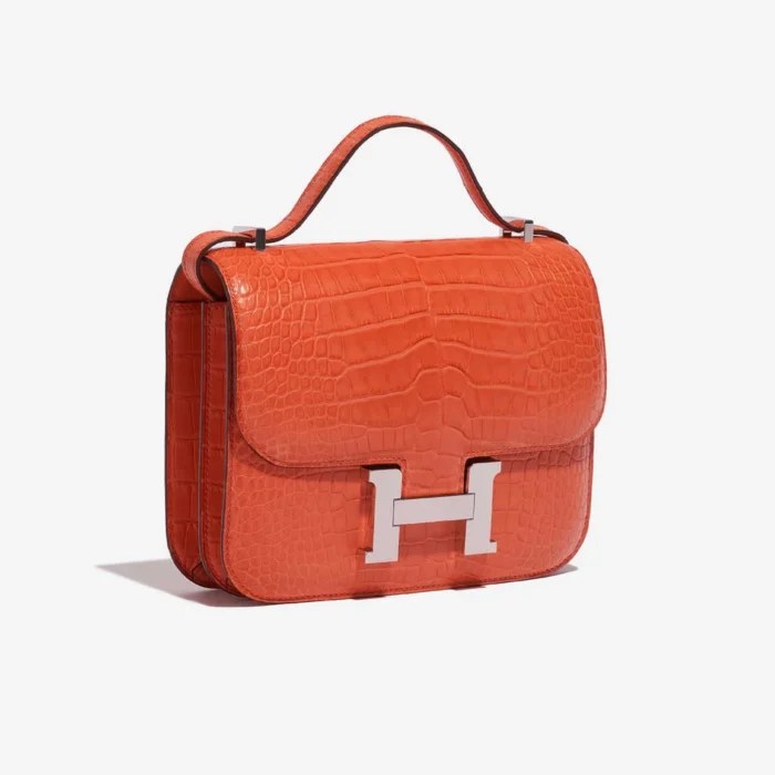 Mirror Quality Hermès Replicas Constance 18 Matte Alligator Orange Poppy PHW - DLF - Image 4