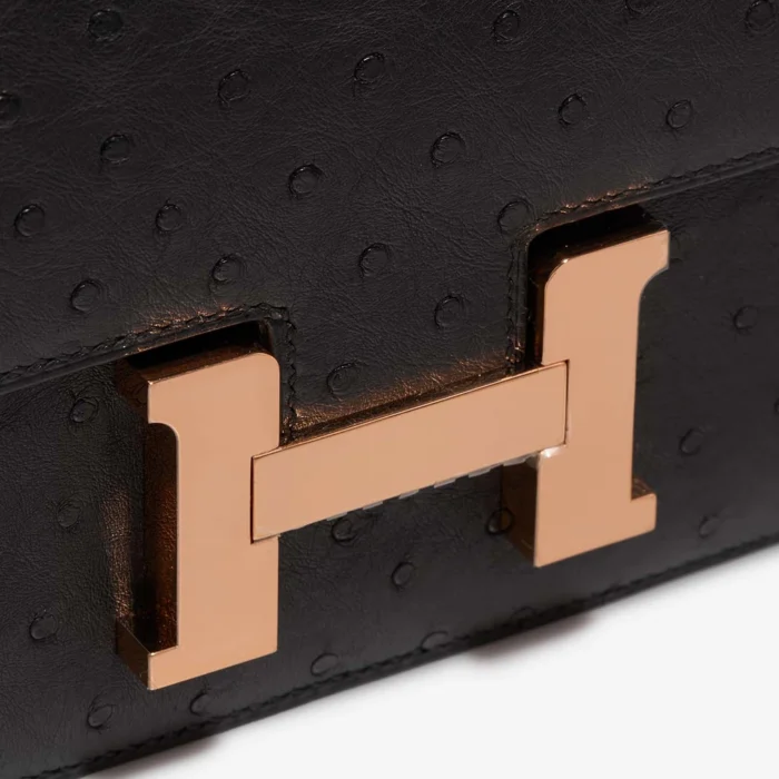 Mirror Quality Hermès Replicas Constance 18 Ostrich Black GHW - DLF - Image 6