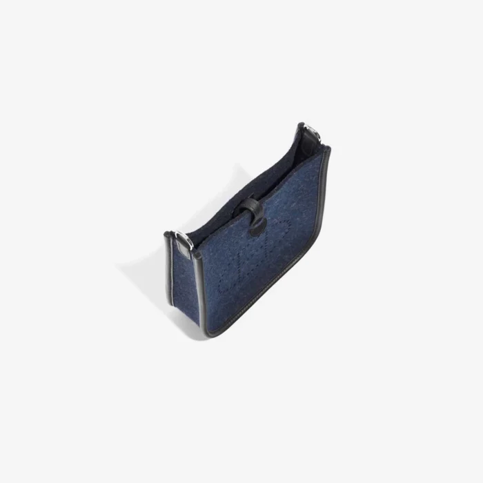 Mirror Quality Hermès Replicas Evelyne 16 Swift/Felt Blue Nuit/Black PHW - DLF - Image 5