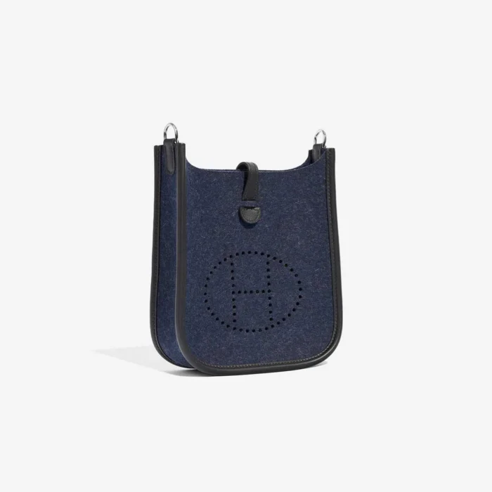 Mirror Quality Hermès Replicas Evelyne 16 Swift/Felt Blue Nuit/Black PHW - DLF - Image 4