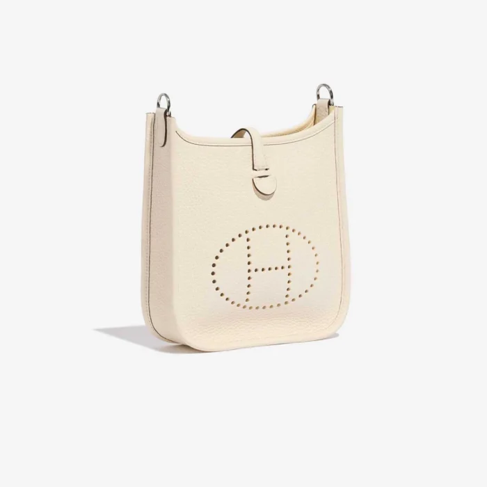 Mirror Quality Hermès Replicas Evelyne 16 Taurillon Clemence Nata/White PHW - DLF - Image 4