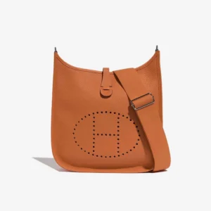 Mirror Quality Hermès Replicas Evelyne 29 Taurillon Clemence Orange PHW - DLF