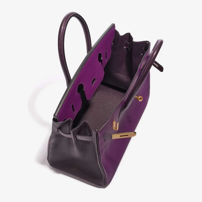 Mirror Quality Hermès Replicas HSS Birkin 30 Chèvre Mysore Anemone/Raisin GHW - DLF - Image 5