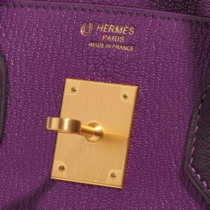 Mirror Quality Hermès Replicas HSS Birkin 30 Chèvre Mysore Anemone/Raisin GHW - DLF - Image 6