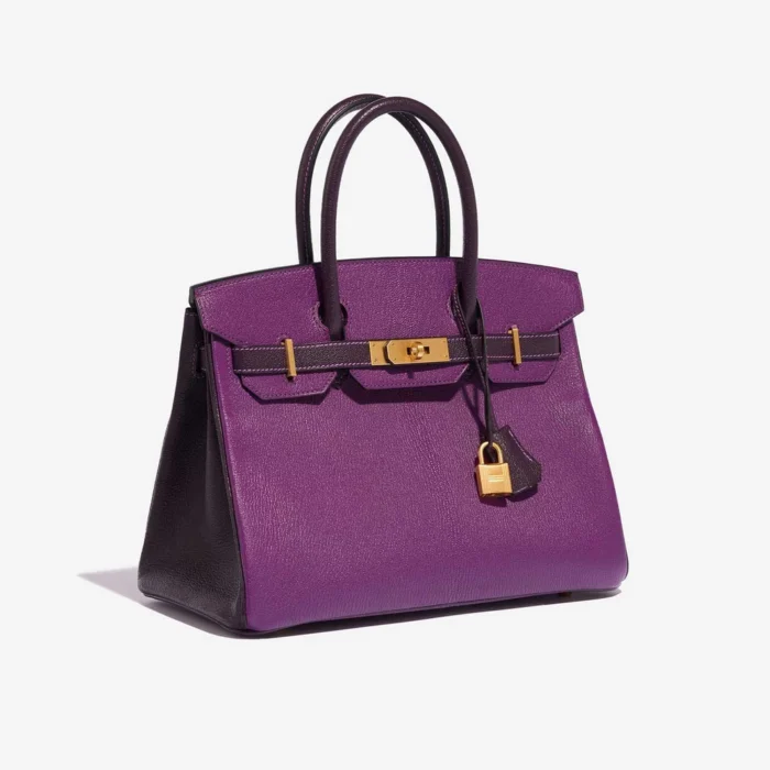 Mirror Quality Hermès Replicas HSS Birkin 30 Chèvre Mysore Anemone/Raisin GHW - DLF - Image 4