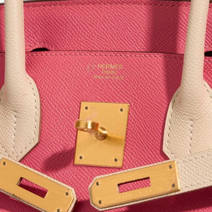 Mirror Quality Hermès Replicas HSS Birkin 30 Epsom Rose Lipstick/Craie BGHW - DLF - Image 6