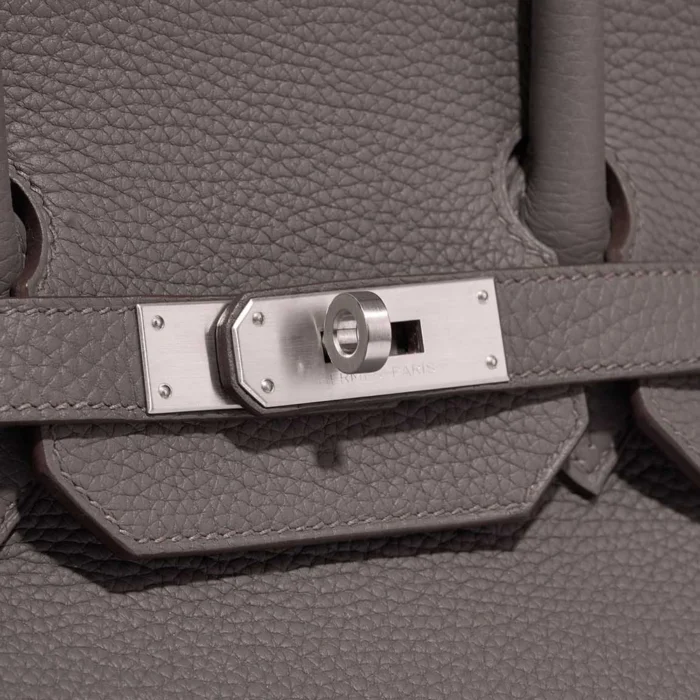 Mirror Quality Hermès Replicas HSS Birkin 35 Taurillon Clemence etain/Bleu Brighton PHW - DLF - Image 7