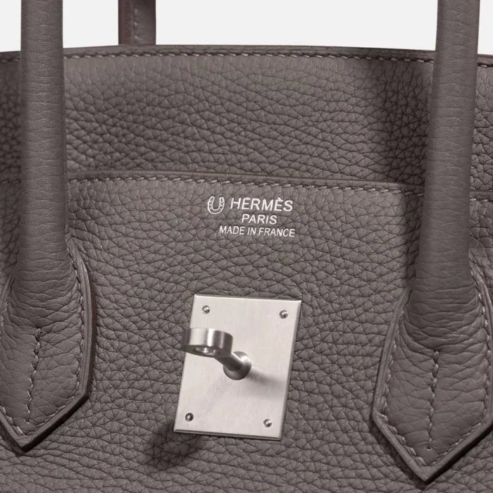 Mirror Quality Hermès Replicas HSS Birkin 35 Taurillon Clemence etain/Bleu Brighton PHW - DLF - Image 6