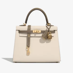 Mirror Quality Hermès Replicas HSS Kelly 25 Epsom Craie/Etoupe