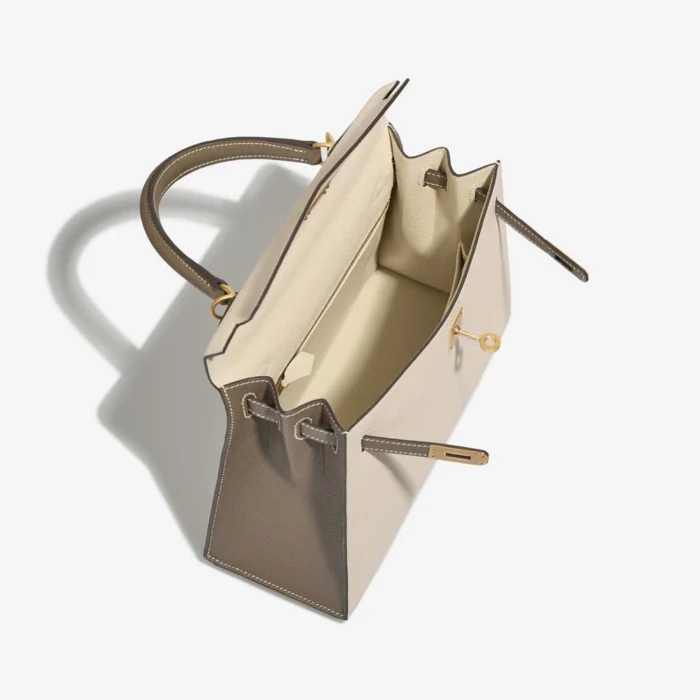 Mirror Quality Hermès Replicas HSS Kelly 25 Epsom Craie/Etoupe GHW - DLF - Image 5