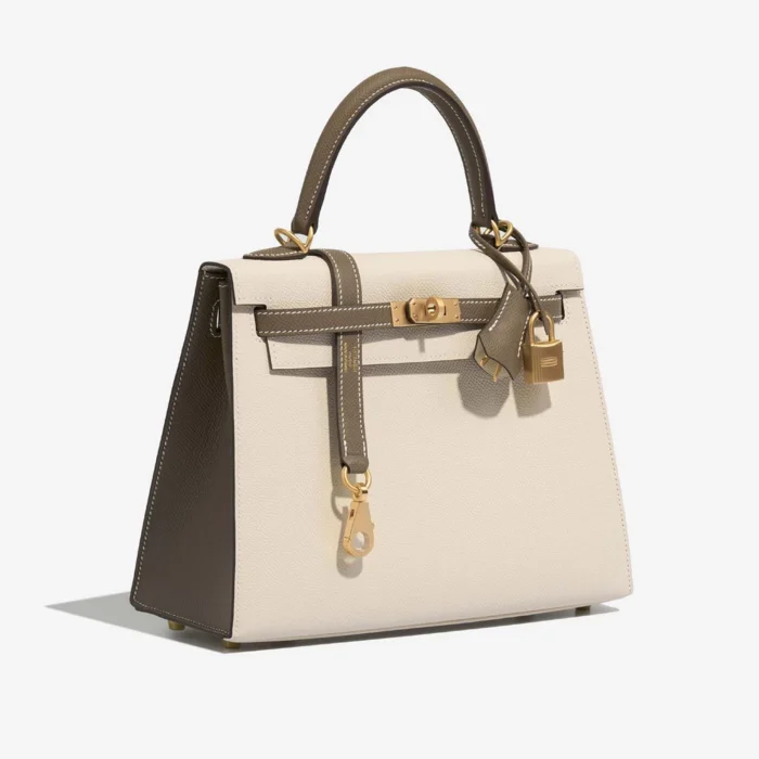 Mirror Quality Hermès Replicas HSS Kelly 25 Epsom Craie/Etoupe GHW - DLF - Image 4