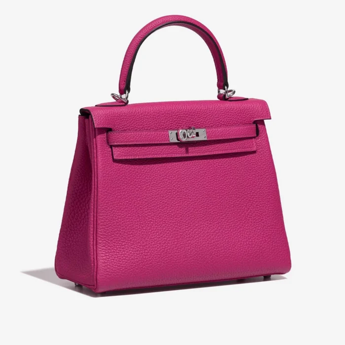 Mirror Quality Hermès Replicas HSS Kelly 25 Togo Rose Pourpre/Black PHW - DLF - Image 4