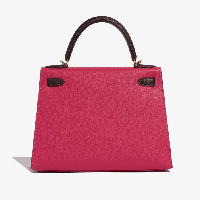 Mirror Quality Hermès Replicas HSS Kelly 28 Epsom Rose Tyrien/Chocolate GHW - DLF - Image 2