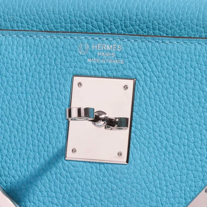 Mirror Quality Hermès Replicas HSS Kelly 28 Togo Blue du Nord/Gris Perle PHW - DLF - Image 6