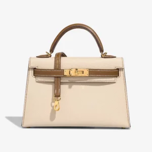 Mirror Quality Hermès Replicas HSS Mini Kelly Epsom Craie/Gold GHW - DLF