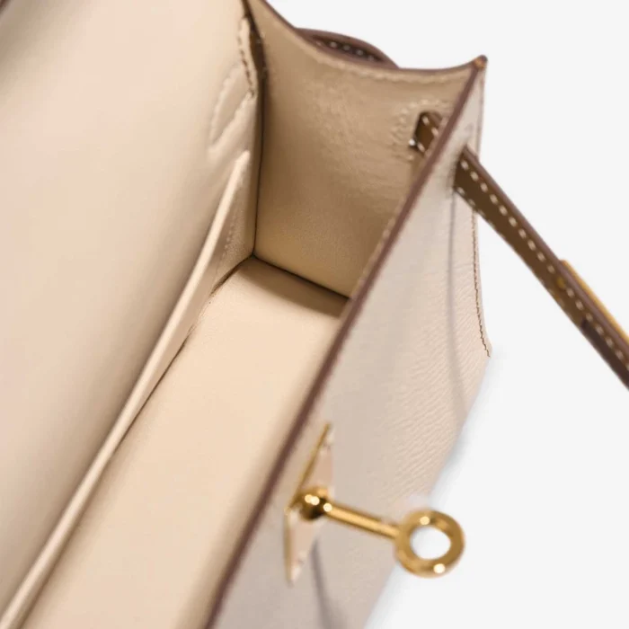 Mirror Quality Hermès Replicas HSS Mini Kelly Epsom Craie/Gold GHW - DLF - Image 5