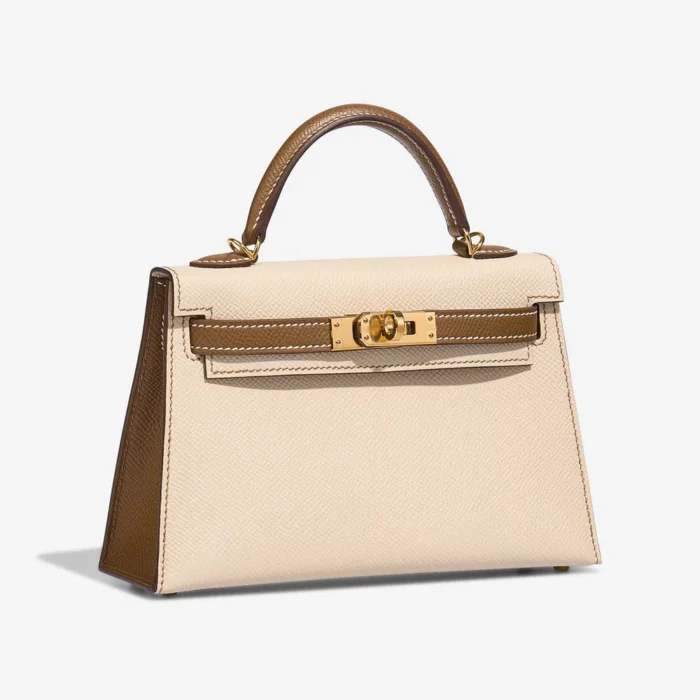 Mirror Quality Hermès Replicas HSS Mini Kelly Epsom Craie/Gold GHW - DLF - Image 4