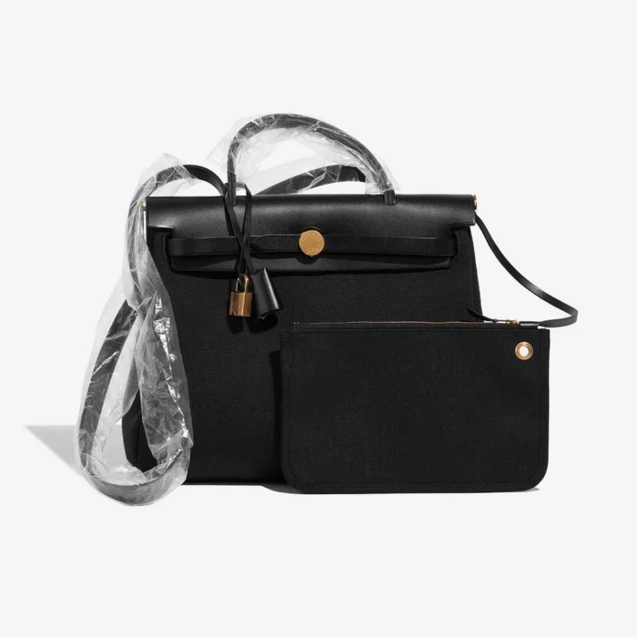 Mirror Quality Hermès Replicas Herbag 31 Toile/Vache Hunter Black GHW - DLF