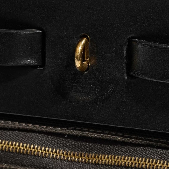 Mirror Quality Hermès Replicas Herbag 31 Toile/Vache Hunter Ebene/Black GHW - DLF - Image 2
