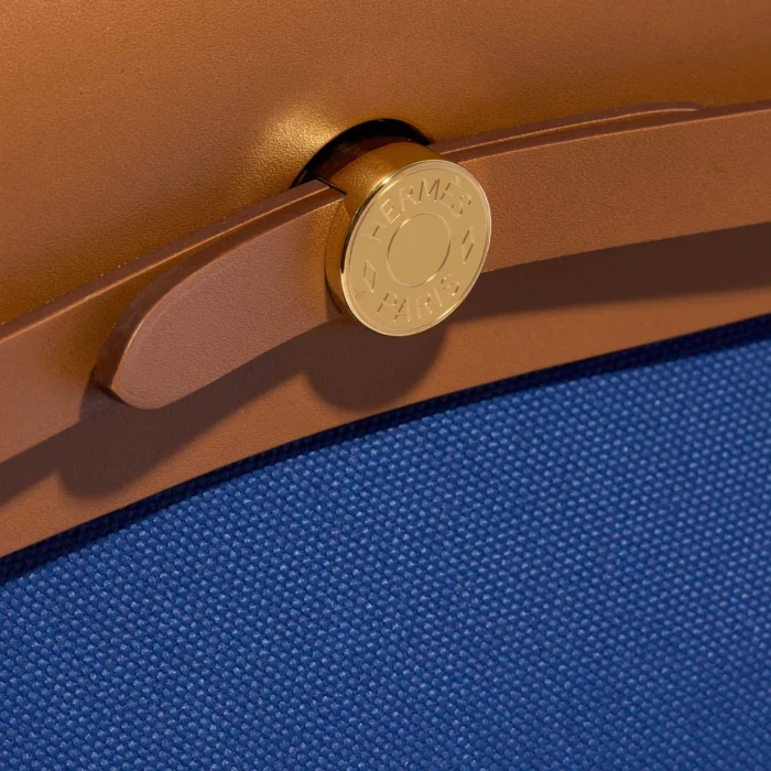 Mirror Quality Hermès Replicas Herbag 31 Vache Hunter/Toile Fauve/Bleu de France GHW - DLF - Image 6