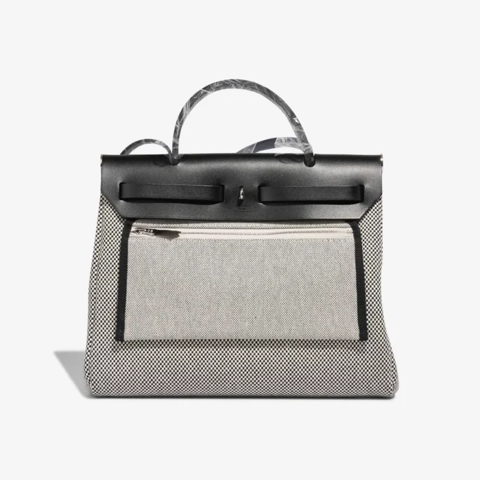 Mirror Quality Hermès Replicas Herbag 31 Vache Hunter/Toile Quadrille Black/Ecru PHW - DLF - Image 3