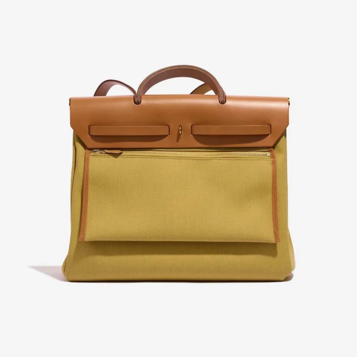 Mirror Quality Hermès Replicas Herbag 39 Toile/Vache Hunter Ginger/Naturel GHW - DLF - Image 2