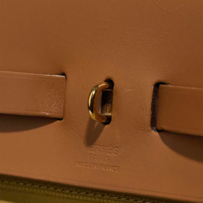 Mirror Quality Hermès Replicas Herbag 39 Toile/Vache Hunter Ginger/Naturel GHW - DLF - Image 2