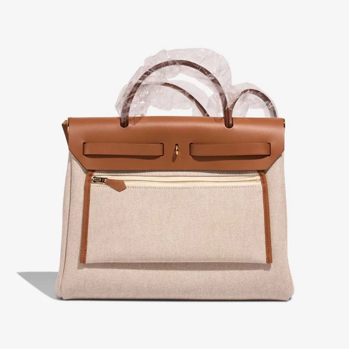 Mirror Quality Hermès Replicas Herbag Circuit 24 31 Toile/Vache Hunter Fauve/Ecru/Beige GHW - DLF - Image 2