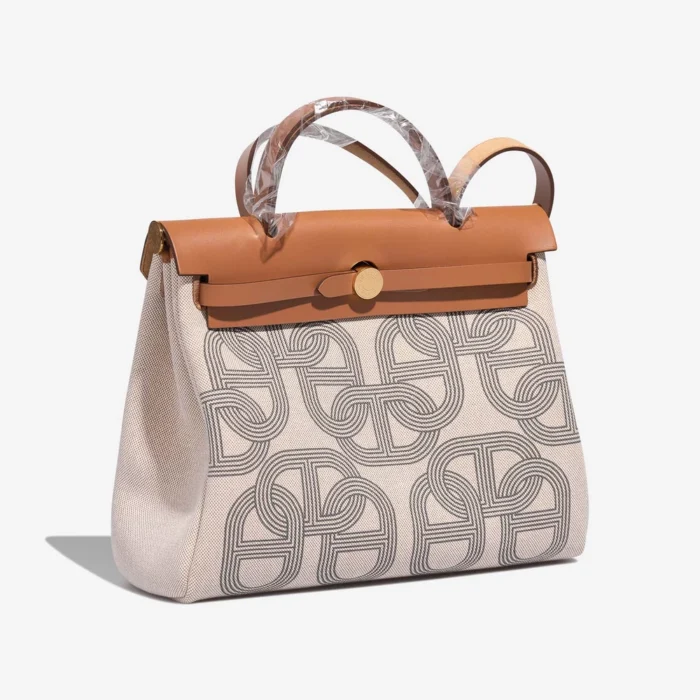 Mirror Quality Hermès Replicas Herbag Circuit 24 31 Toile/Vache Hunter Gris Meyer/Ecru/Beige/Nature GHW - DLF - Image 4
