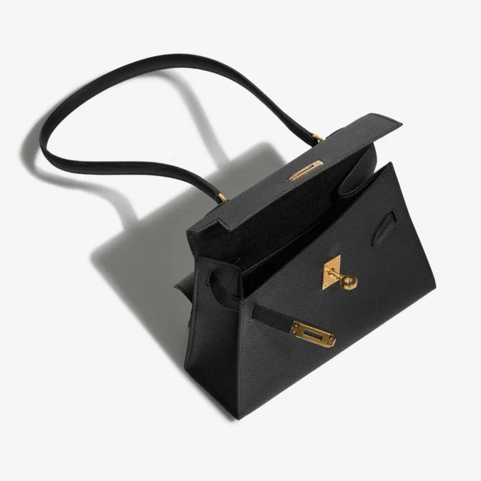 Mirror Quality Hermès Replicas Kelly 20 Mini en Desordre Epsom Black GHW - DLF - Image 5