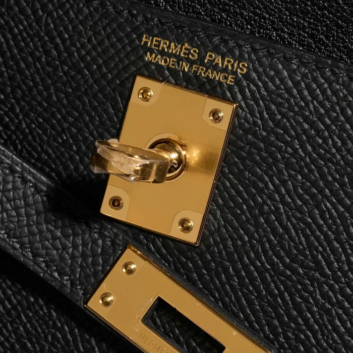 Mirror Quality Hermès Replicas Kelly 20 Mini en Desordre Epsom Black GHW - DLF - Image 6