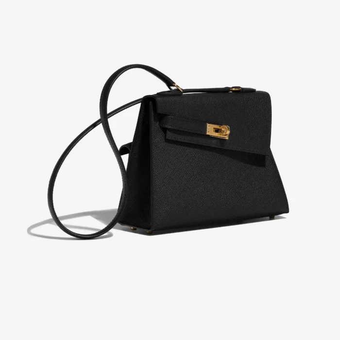 Mirror Quality Hermès Replicas Kelly 20 Mini en Desordre Epsom Black GHW - DLF - Image 4