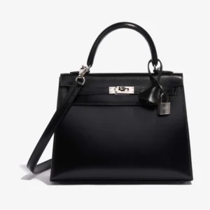 Mirror Quality Hermès Replicas Kelly 25 Box Black PHW – DLF