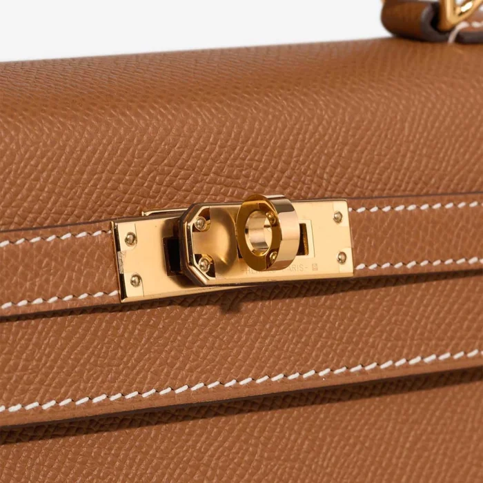 Mirror Quality Hermès Replicas Kelly 25 Epsom Gold GHW - DLF - Image 6