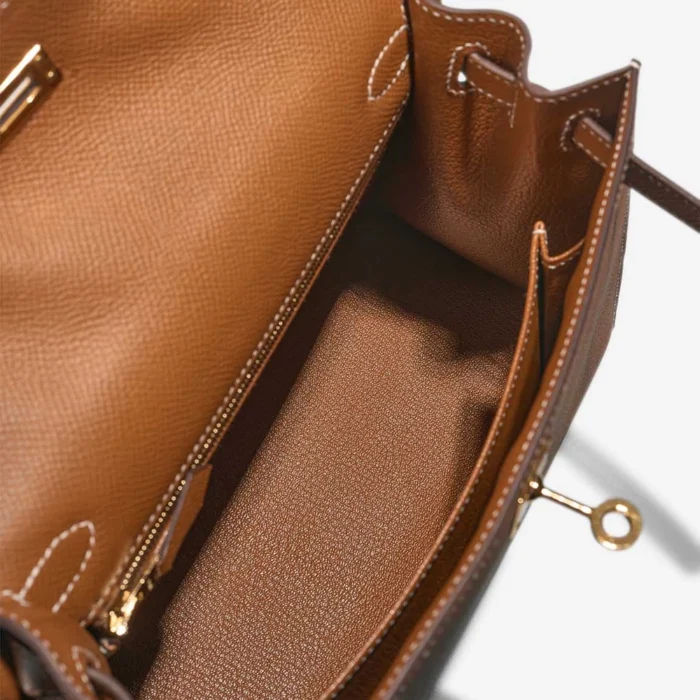 Mirror Quality Hermès Replicas Kelly 25 Epsom Gold GHW - DLF - Image 5