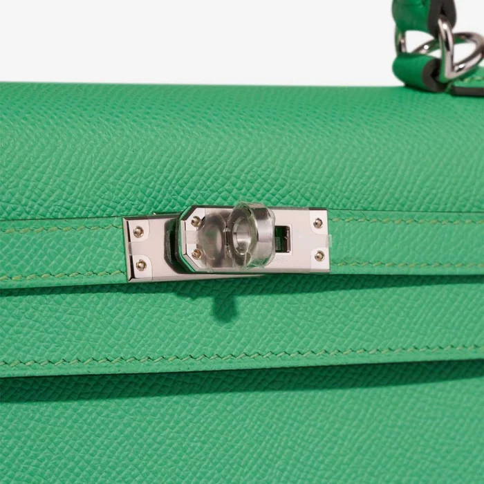 Mirror Quality Hermès Replicas Kelly 25 Epsom Vert Comics PHW - DLF - Image 7