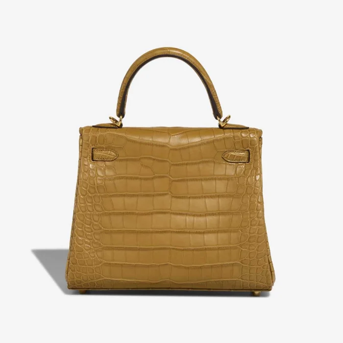 Mirror Quality Hermès Replicas Kelly 25 Matte Alligator Kraft/Mimosa GHW - DLF - Image 2