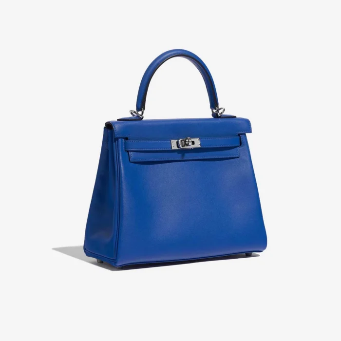 Mirror Quality Hermès Replicas Kelly 25 Swift Blue France PHW - DLF - Image 4