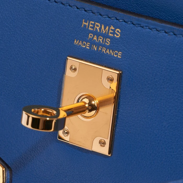 Mirror Quality Hermès Replicas Kelly 25 Swift Blue de France GHW - DLF - Image 5