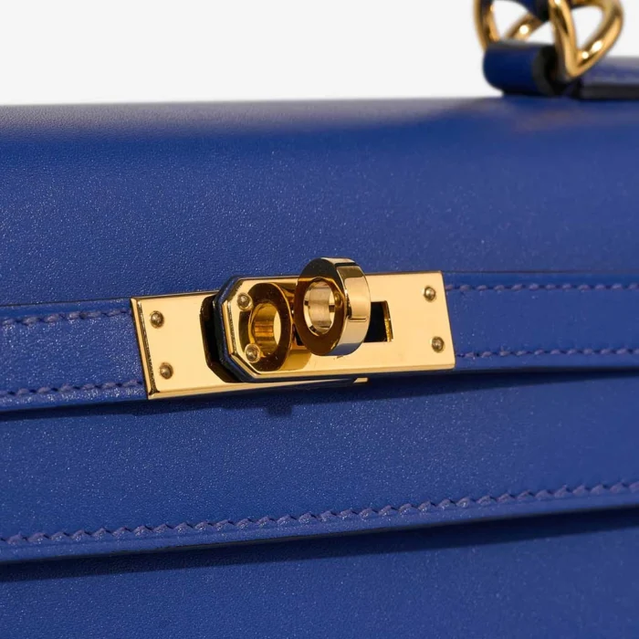 Mirror Quality Hermès Replicas Kelly 25 Tadelakt Bleu electrique GHW - DLF - Image 6