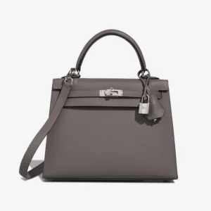 Mirror Quality Hermès Replicas Kelly 25 Veau Madame Gris Meyer PHW - DLF