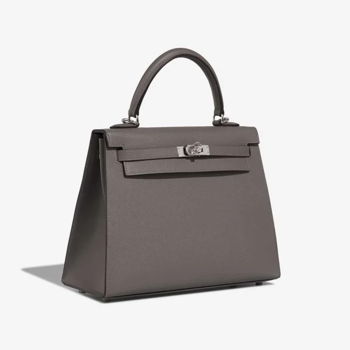 Mirror Quality Hermès Replicas Kelly 25 Veau Madame Gris Meyer PHW - DLF - Image 4