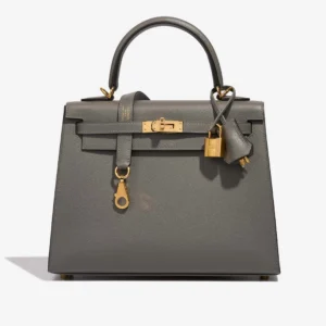 Mirror Quality Hermès Replicas Kelly 25 Veau Madame Vert Amande GHW – DLF