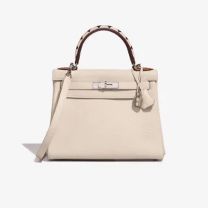 Mirror Quality Hermès Replicas Kelly 28 Togo Craie/Black | DLF