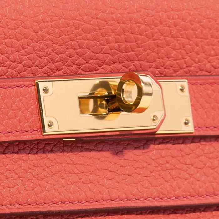 Mirror Quality Hermès Replicas Kelly 28 Clemence Bougainvillier GHW - DLF - Image 7