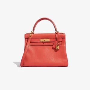 Mirror Quality Hermès Kelly 28 Clemence Bougainvillier GHW – DLF