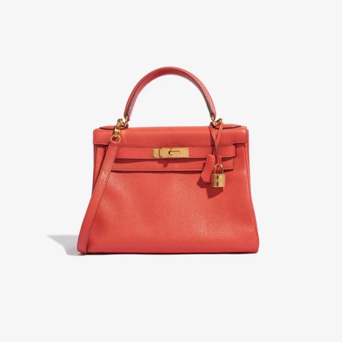 Mirror Quality Hermès Kelly 28 Clemence Bougainvillier GHW – DLF