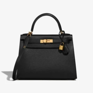 Mirror Quality Hermès Replicas Kelly 28 Epsom Black GHW – DLF
