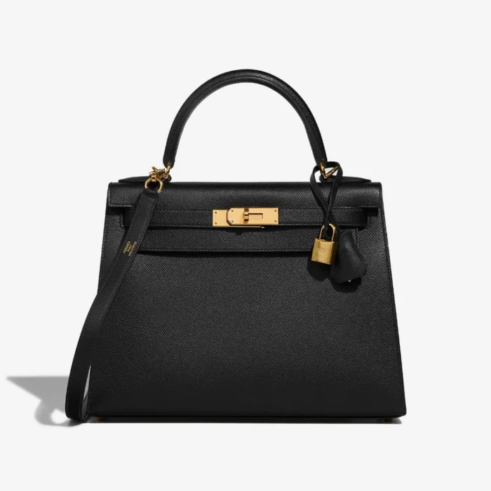 Mirror Quality Hermès Replicas Kelly 28 Epsom Black GHW – DLF