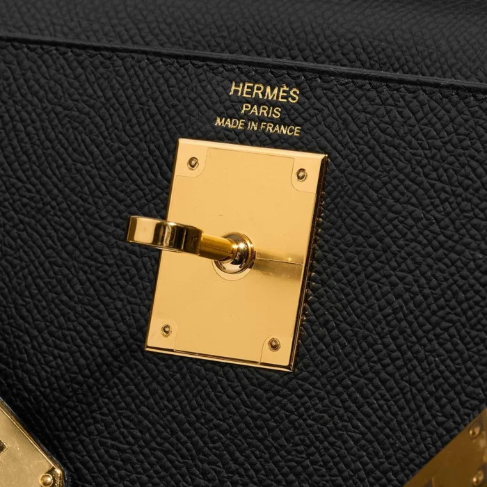 Mirror Quality Hermès Replicas Kelly 28 Epsom Black GHW - DLF - Image 4